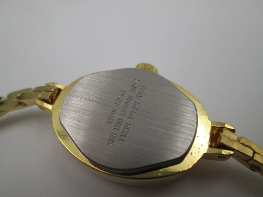 Alfex women's wristwatch. Gold plated and steel. Bracelet. Manual wind. Swiss. 1970's