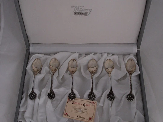 Boxed set of six tea or coffee spoons. Sterling silver. Whiterman