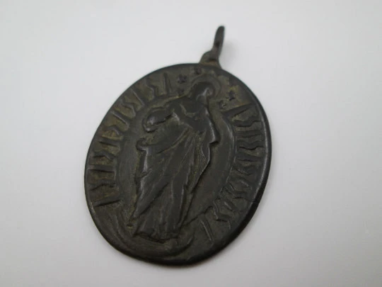 Bronze medal. Immaculate Conception and Blessed Sacrament. 18th century. Rome