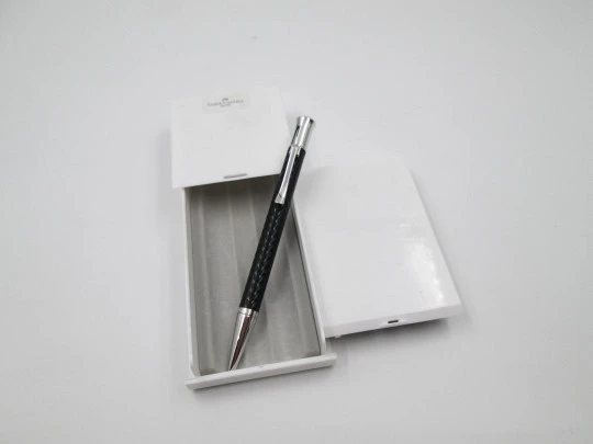 Faber-Castell Chevron. Black resin with guilloché and rhodium-plated metal. 2010's