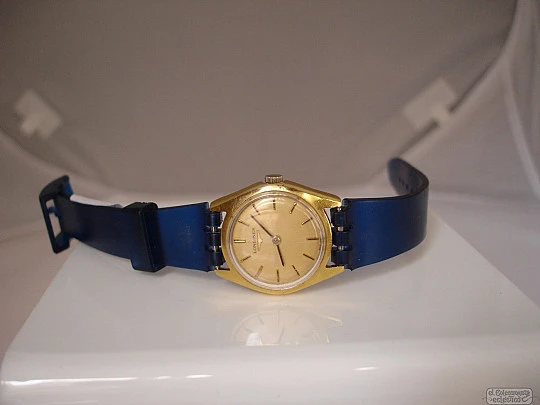 Longines. Gold-plated and steel back. 1970's. 17 jewels. Swiss