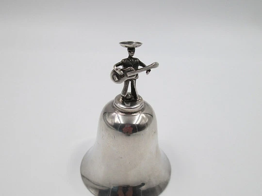 Mariachi hand bell. 1970's. Clapper. Ecuadorian Silversmiths