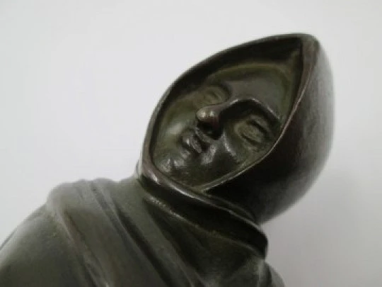 Monk sculpture. Lost wax bronze. 1930's. Europe