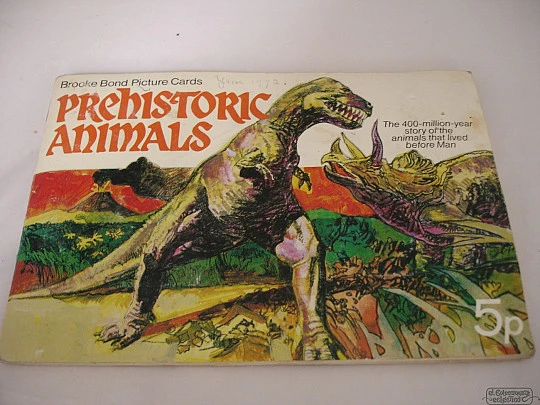 Prehistoric animals. Brooke Bond Oxo. 1942. 50 colour stickers