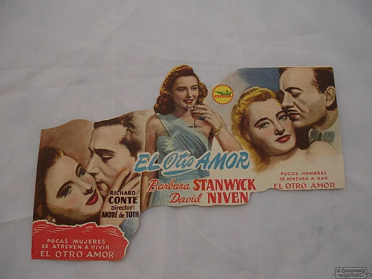 The other love. 1948. David Niven. Die-cut. Spain. Colour. Ad