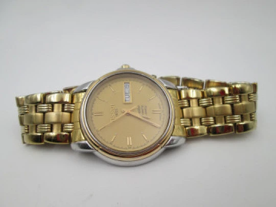 Tissot Seastar. Stainless steel & gold plated. Automatic. Calendar. Bracelet. 1980's. Swiss